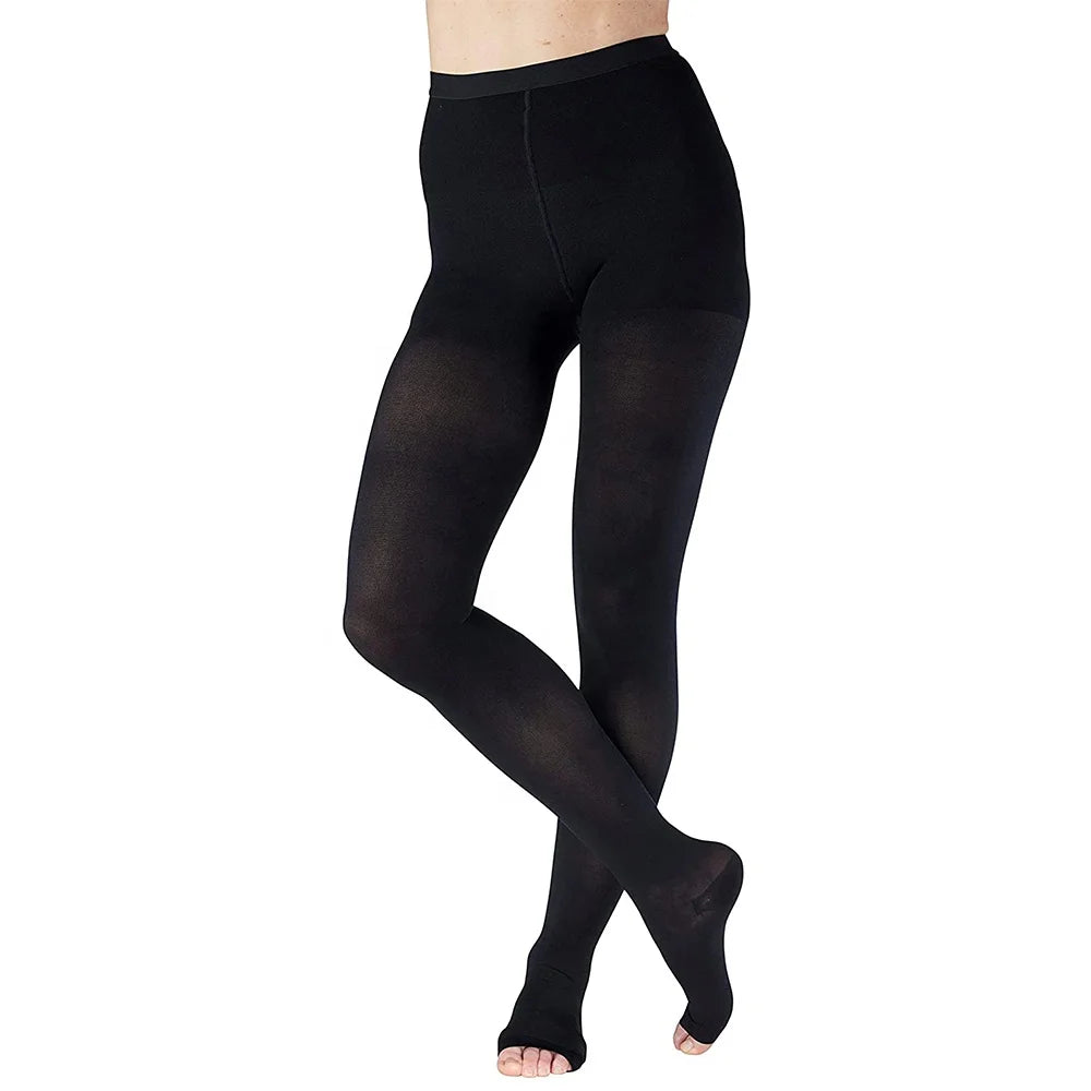 Leg Support Stockings Pantyhose Tights Improve Varicose Medical 30-40mmhg Open Toe