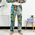 MOQ 1ps Custom Van Gogh Series Elastic Waistband Men's Casual Woven Tapestry Pants Flat Front Drawstring Closure Men's Pant
