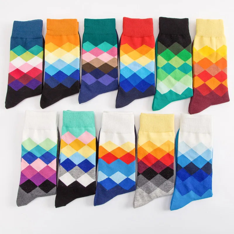 Wholesale Funny Crazy Designer Socks Cool Funky Fashion Custom logo Cotton Novelty Socks Fancy Tube Crew Colorful Dress Socks