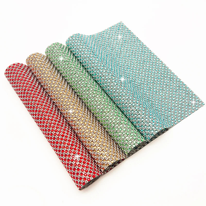 Fashion 4mm Glass Rhinestone Adhesive Square Crystal Mesh Rhinestone Sheet Trim Accessories for Clothing