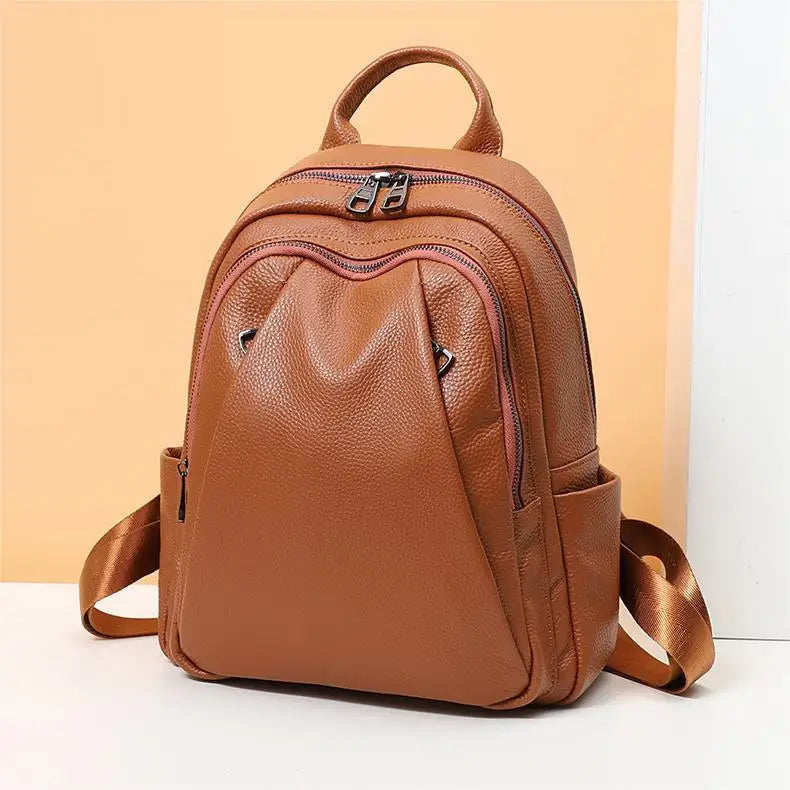 WESTAL Casual Sports Travel Backpacks Double Zipper Backpack Bag College Schoolbag Leather Backpacks for Girls