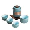 New Pottery Kung Fu Tea Cup Set Set a Pot of One Master Tea Cup Three Small Cups Portable Teapot Ceramic Travel Tea Set