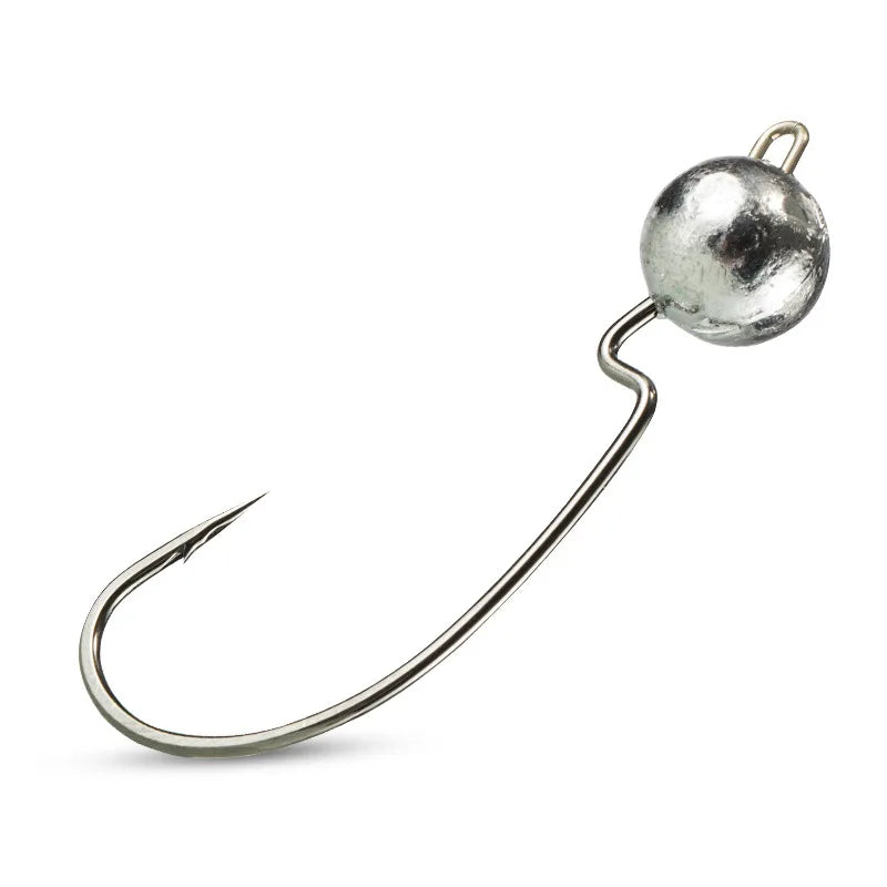 Fishing Hook Worm Crank Jig Hooks Ball Head Jigging Lead Fishhooks Jig Head Weight Weedless Jighead