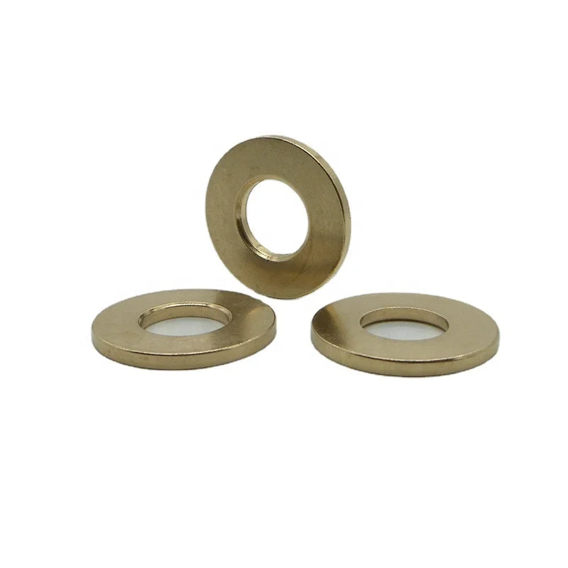 Custom Solid Brass Flat Washers Plain Finish Copper Alloy Round Gaskets for Industrial Sealing