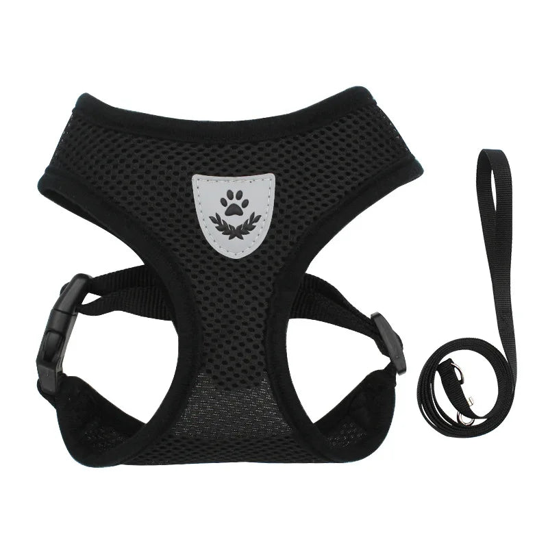 Pet Traction Rope Puppy Reflective Harness  Breathable Mesh Dog Harness