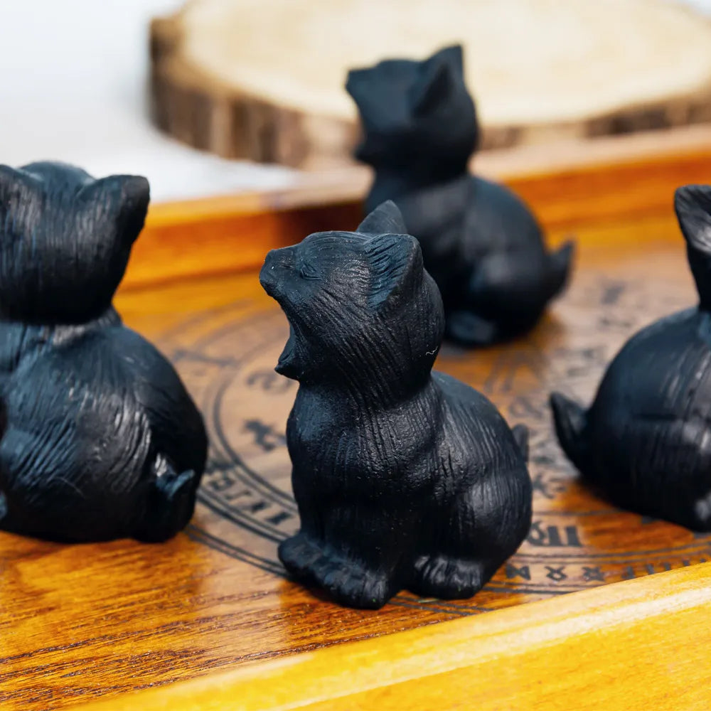 Wholesale Healing Agate Crystal Crafts Hand Engraved Animal Figurine Cat Ying Lai Jewelry