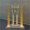 Customized Modern LED Clear Acrylic Church Pulpit Podium Stand Lectern for Church Meeting & Conference