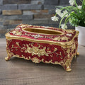 Classical Flower Decorate Wedding  Metal Tissue Box for Home Deco