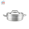 16QT Stainless Steel Brazier/Braising Pot Large Cookware Soup Pot Frying Pan