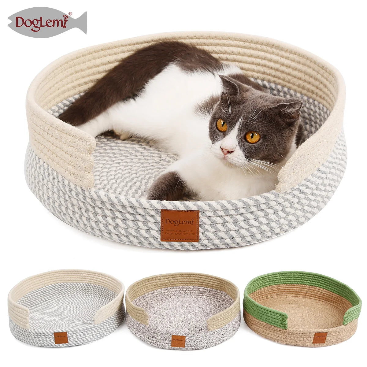 Dog mat Durable Eco-friendly Handcrafted Round Cotton Cat Bed Nature-Inspired Pet Mat & Pad Handmade Comfort Style Dog Mat