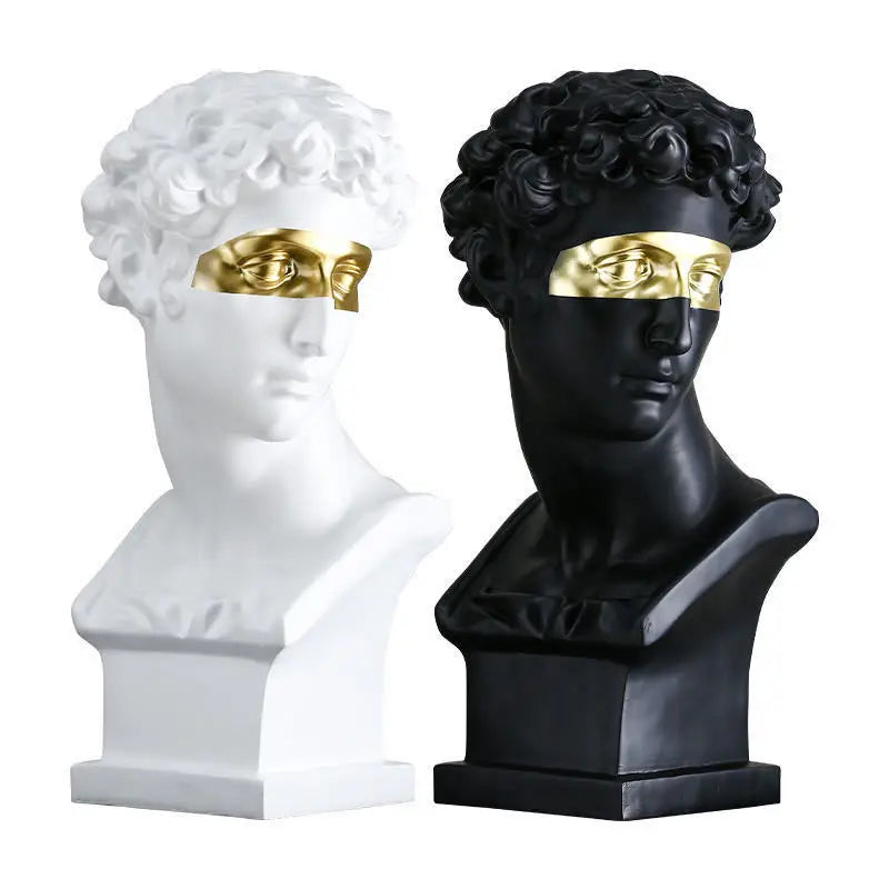 Antique Creative David Portrait Figure Apollo White Black Color Home Interior Accessories