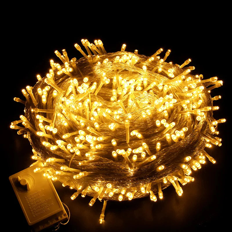 100M 600LED String Lights Christmas Holiday Indoors Outdoors LED Lights for Wedding Party Home Garden
