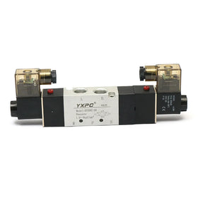 Manufacture Center Closed 4V330C-10 BSP NPT3/8 Magnetic Double Control 5/3 Double 5 Way 3 Position 24v Pneumatic Solenoid Valve