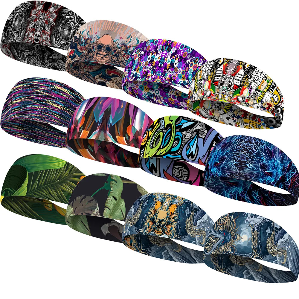 ZRCE Men Women Hip Hop Sport Headband Summer Sports Wide Elastic Hairbands Breathable Quick Dry Tennis Yoga Fitness Accessories