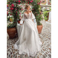 Dreamlike Princess Off Shoulder Dot Tulle Wedding Dress Puff Sleeve Puff Sleeve Bridal Gown 2025 Appliques Vestido De Novia