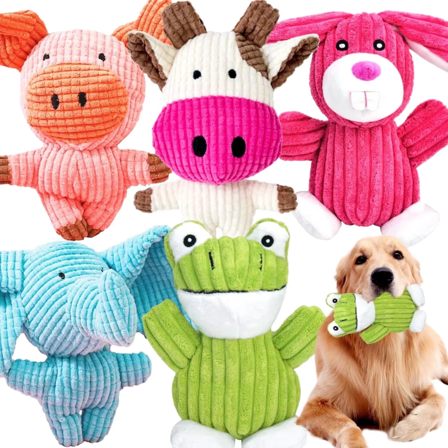 Quality Pet 2025 Wholesale Plush Animals Pet Squeaky Toy Dog Chew Toys Teething Clean Puppy Toy Cats Accessories