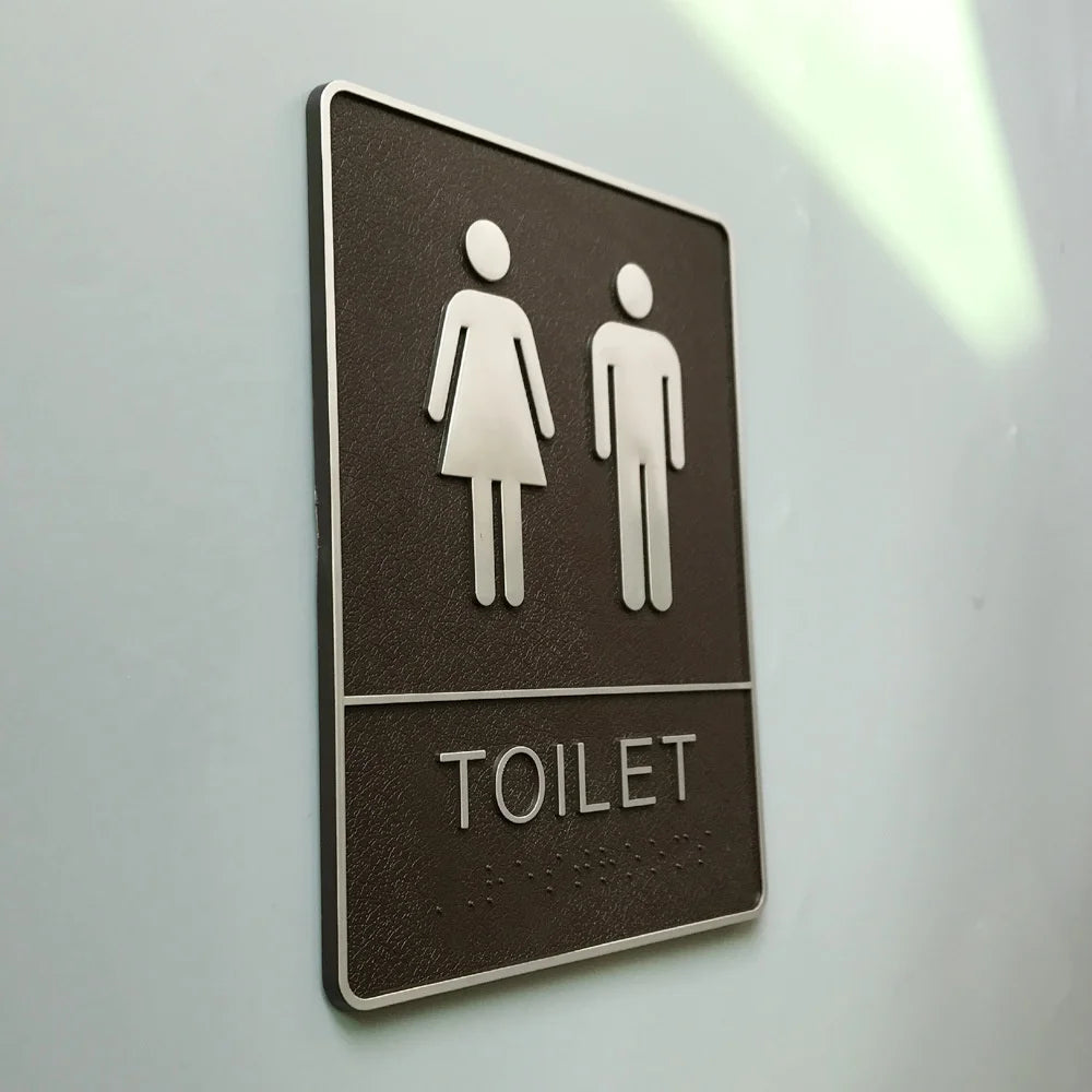Hotel Restroom Metal Sign Man Woman Toilet Bathroom Directional Signage