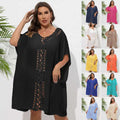 Factory Wholesale Hand Crochet Flower Splicing Pure Colour Beach Loose Perspective Sun Protection Sexy Beach Blouse