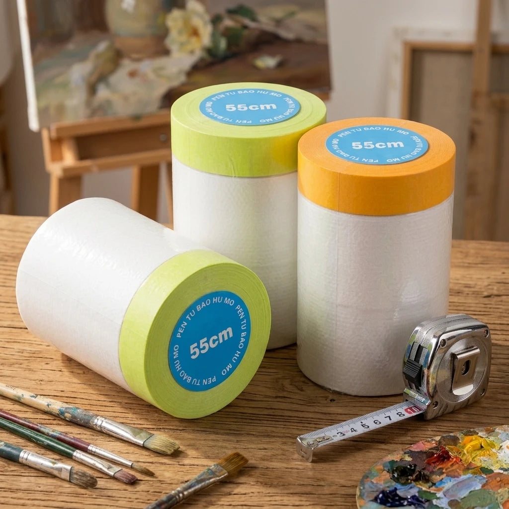 Free Sample Dust Protection Car Paint Masking Film Pre-Taped Masking Tape for Painting Cars House