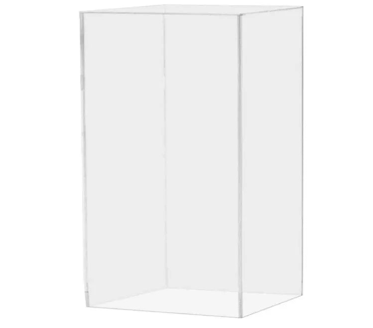 Marketing Holders Clear Platform Display Box Art Sculpture Pedestal Collectible Cube Cover Trophy Trinket Acrylic Showcase Stand