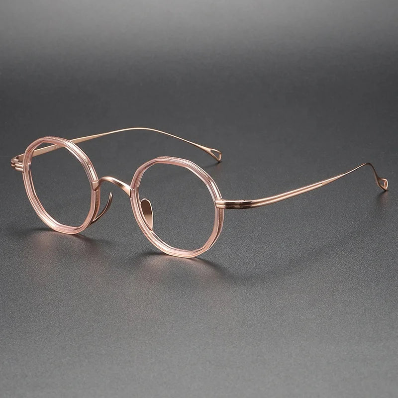 80871 Retro Glasses With Ultra Light Pure Titanium Acetate Unisex Eyeglasses Daily Wear Eyewear for Women