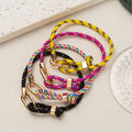 Wholesale 18K Gold-plated Copper Button Color Woven Rope Bracelet with Adjustable Personality Charm Couple Bracelet Gift Jewelry