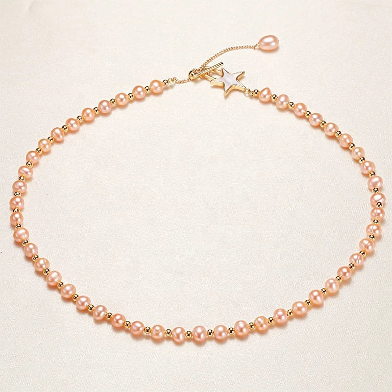 Fashion Freshwater Pearl Necklace Pendant 5-7mm Pearl Necklace with Pendant and Shell Star