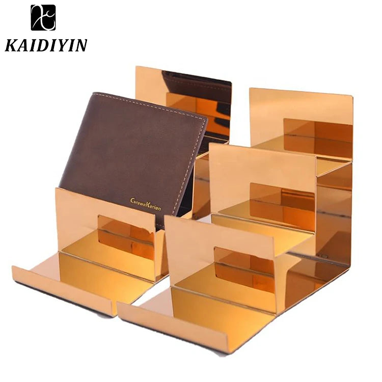 Hot-Selling Stainless Steel Multi-Layer Display Stand for Handbags and Wallets Polished Display Stand