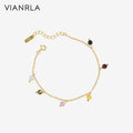 VIANRLA Bracelet 925 Sterling Silver 18K Gold Colour Zircon Jewelry for Girl Daily Bracelets Drop Shipping Free Laser Logo