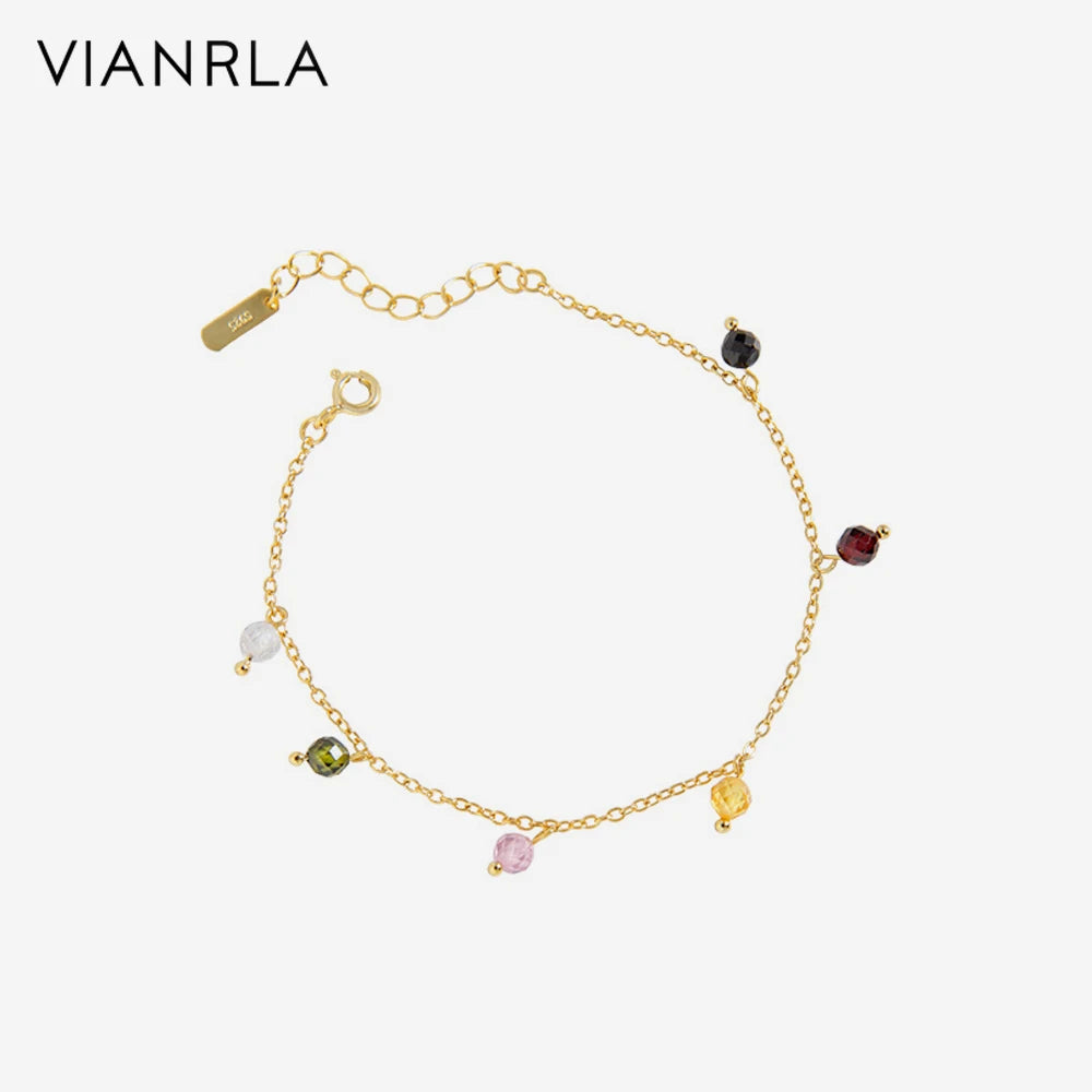 VIANRLA Bracelet 925 Sterling Silver 18K Gold Colour Zircon Jewelry for Girl Daily Bracelets Drop Shipping Free Laser Logo