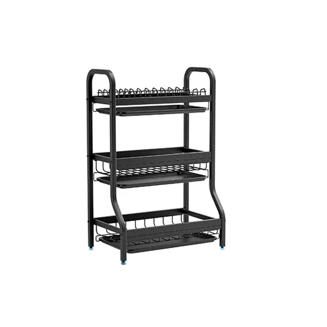 3 Tier Dish Rack Detachable Stainless Steel Dish Drainer with Cutting Board Holder Utensil Dish Drying Rack