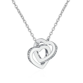 Gold Plated Heart Shape Eternal Fashion Jewelry Pendant Necklace 925 Sterling Silver Moissanite Diamond Necklace Gifts for Women