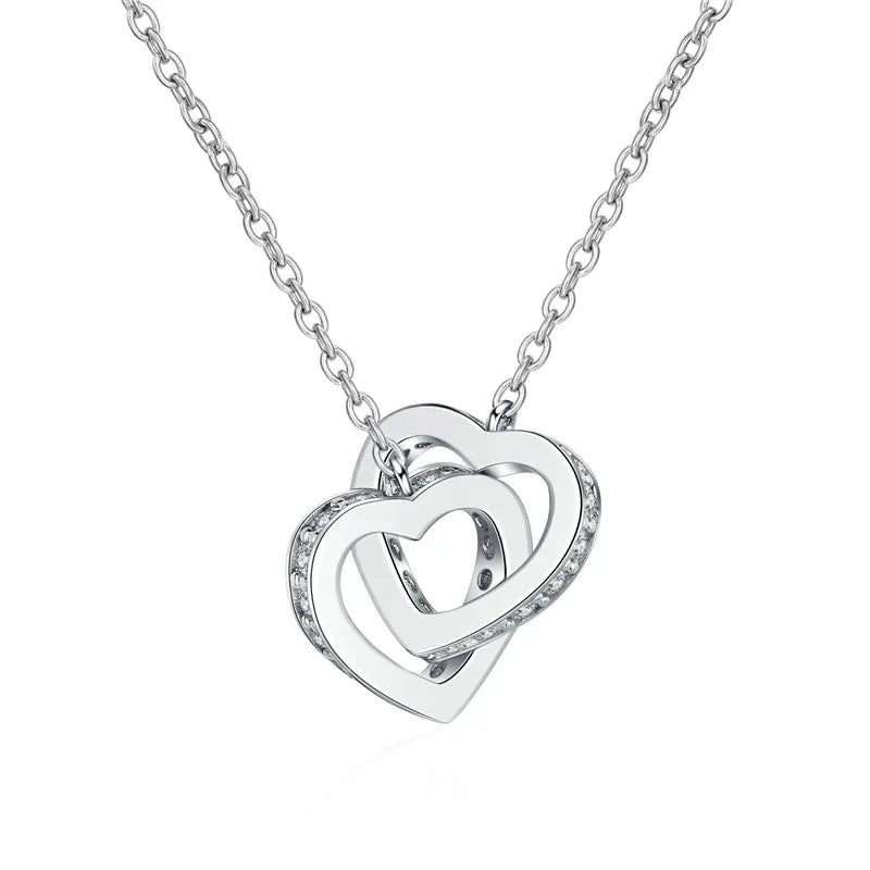 Gold Plated Heart Shape Eternal Fashion Jewelry Pendant Necklace 925 Sterling Silver Moissanite Diamond Necklace Gifts for Women