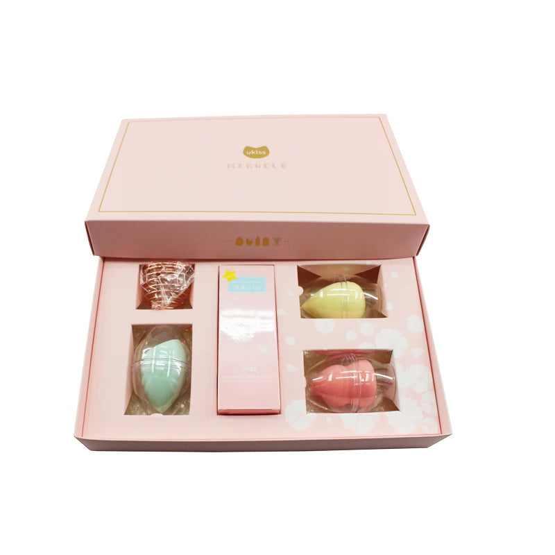 Premium Pink Eco-Cardboard Gift Packaging Recycled Materials for Eye Cream Makeup Sponges Holder Embossed Matt Lamination Brand