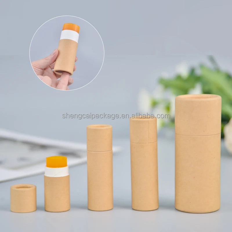 5g 12g 17g 35g  50g 61g 75g Solid Perfume Body Lotion Sticks Chapstick Containers Lip Balm Kraft Paper Push up Deodorant Tube
