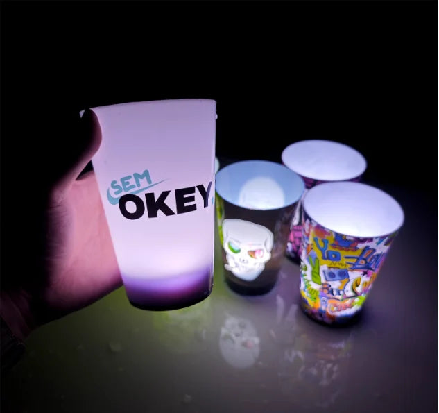 Food Safety Water Sensor Drinking Creative Cup Luminous LED Cup for Festival Party Promotion