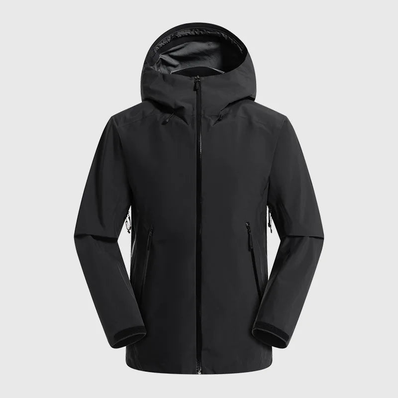 Men's Women's Single Layer Waterproof Outdoor Jacket Unlabeled Hard Shell Windbreaker for Hiking Camping Mountaineering