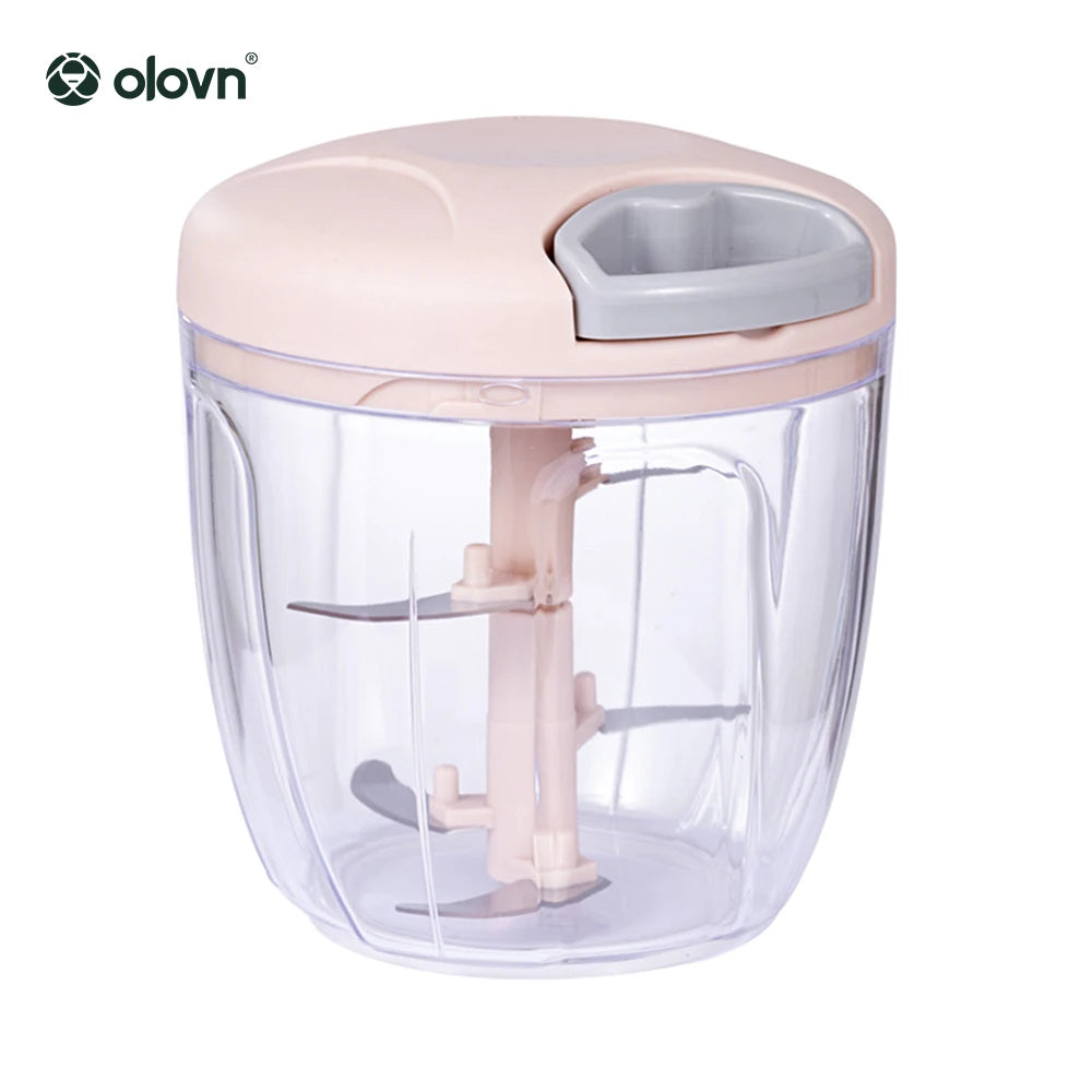 Commercial Multi-Functional Salad Bowl Manual Hand Garlic/Vegetable Cutter Mini Velo Pull Food Chopper for Meat Onion Fruit