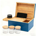 Bamboo Stash Box Jar Rolling Tray With Combination Lock Decorative Wood Herb Stash Box With Smoke Accessories
