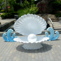 White Sea Shell with the Pearl/ Ocean Theme Marine Sea Shell Decoration/ Marine Conch Open Sea Shell Pearls