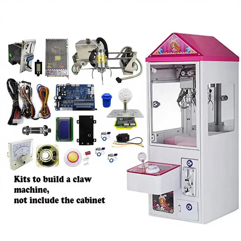 Mini Claw Crane Machine DIY Kit 25.7CM Gantry Metal for Arcade Game PCB Coin Slot Acceptor Buttons Harness