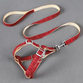 Wholesale Adjustable Soft Cotton Pet Cat Dog Leash Harness Colorful Adjustable Pet Leash and Harness Set