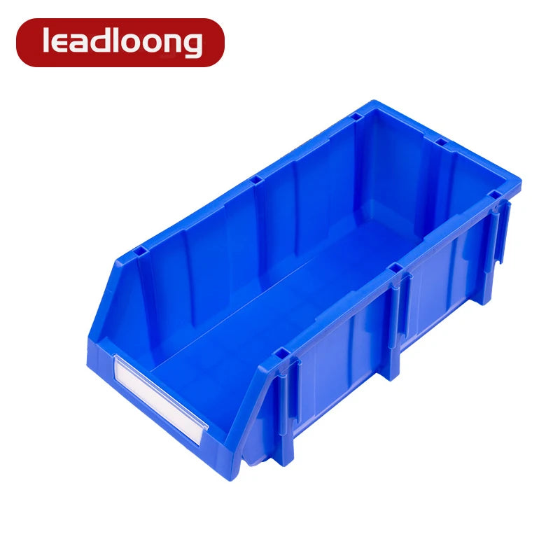 LEADLOONG Q6 520*250*190MM Red Color Tilt Stack Injection Molded Folding Storage Bin Superimposed Sundries Bins Eco-friendly PP