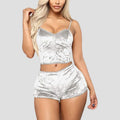 High Quality Sexy Smooth Soft Fashion Design Velvet Lingerie Velvet Pyjamas Set Shorts Sleepwear Nightwear for Women Girls