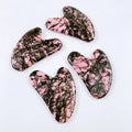 Huiying Natural Rhodorite Jasper Gua Sha Stone Heart GuaSha Scraping Massage Tool for Back Body