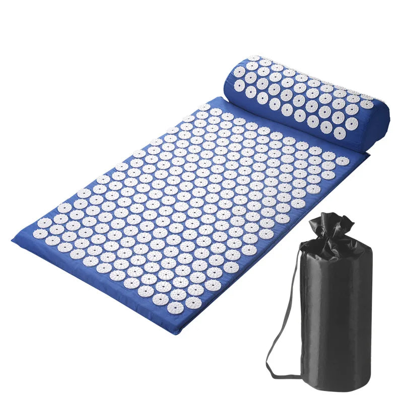 Eco-Friendly Acupressure Mat and Pillow Set TPE Material for Neck Pain Relief Muscle Relaxation and Tension Easing