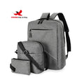 Factory Direct Sales Durable Computer Day Pack Three Piece Laptop Backpack Set with USB Charging Port