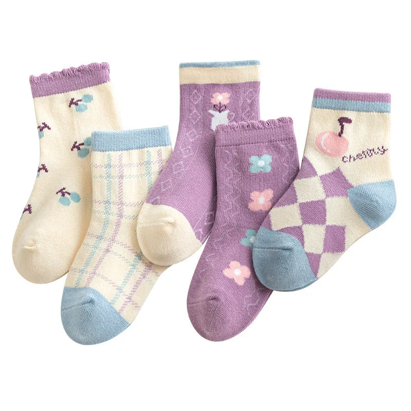 2023 New Boys' and Girls' Cotton Socks Non slip Baby Non slip Socks Mid Tube Autumn/Winter Cartoon Design Animal Pattern Socks