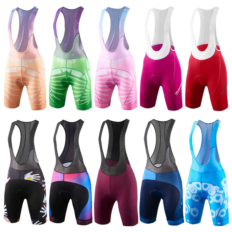 OEM Custom Logo Italian PRO Team Padded Mountain Road Bike Race Fit Cycling Bibs Shorts Pants Pockets for Women