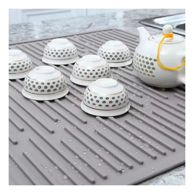 Good Quality Modern Custom Silicone Colorful Square Food Grade Drying Dish Mat for Kitchen Meals